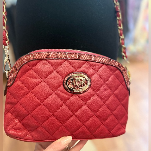 Sharif Handbags - Vintage Sharif Red Quilted Crossbody Bag Chain Strap Leather Luxe Small Purse